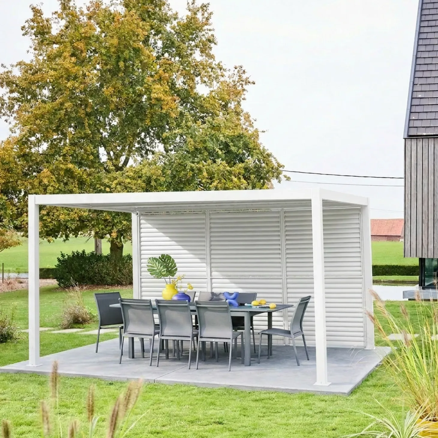 Verstelbare lamellenwand 130cm voor Triomphe pergola