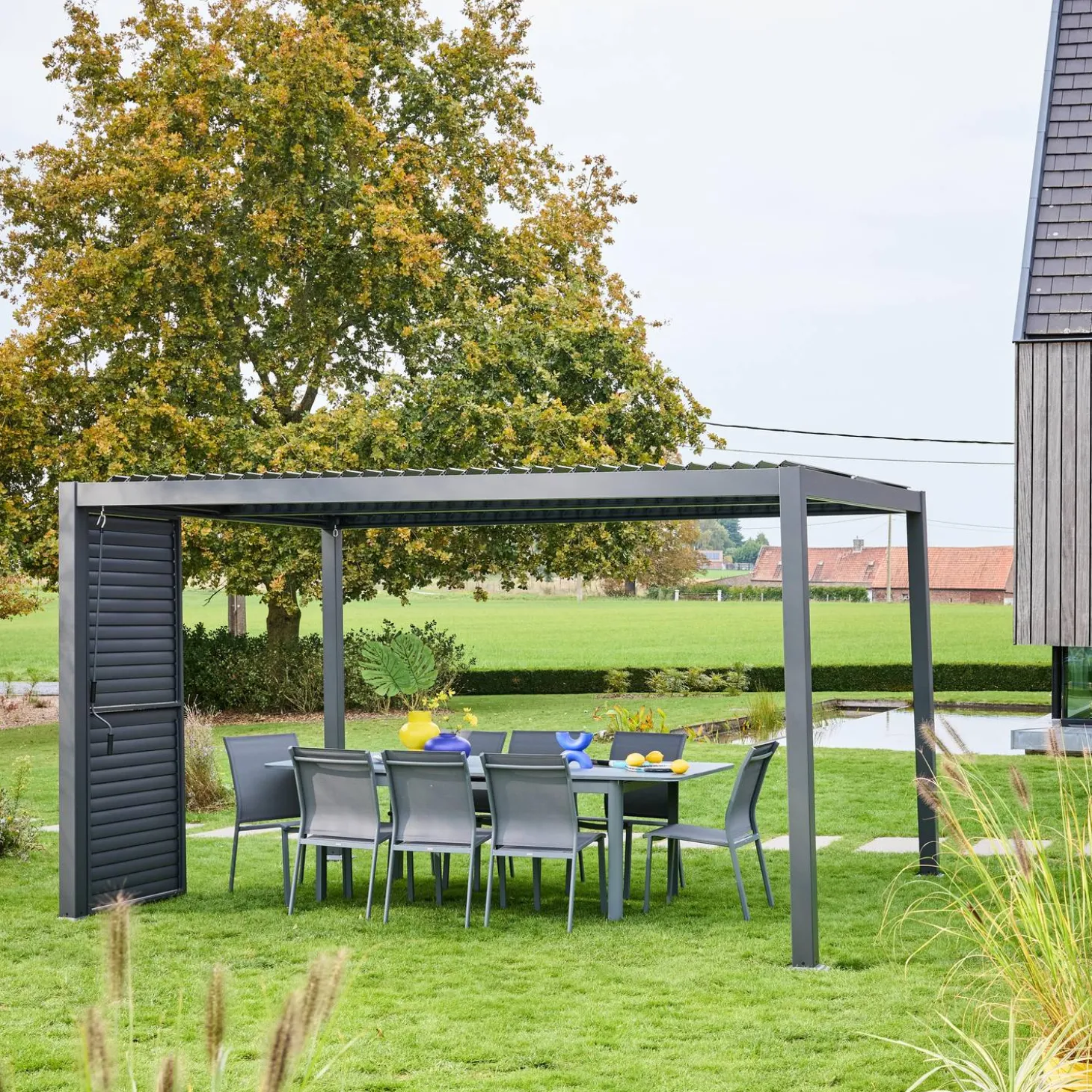 Verstelbare lamellenwand 100cm voor Palace pergola