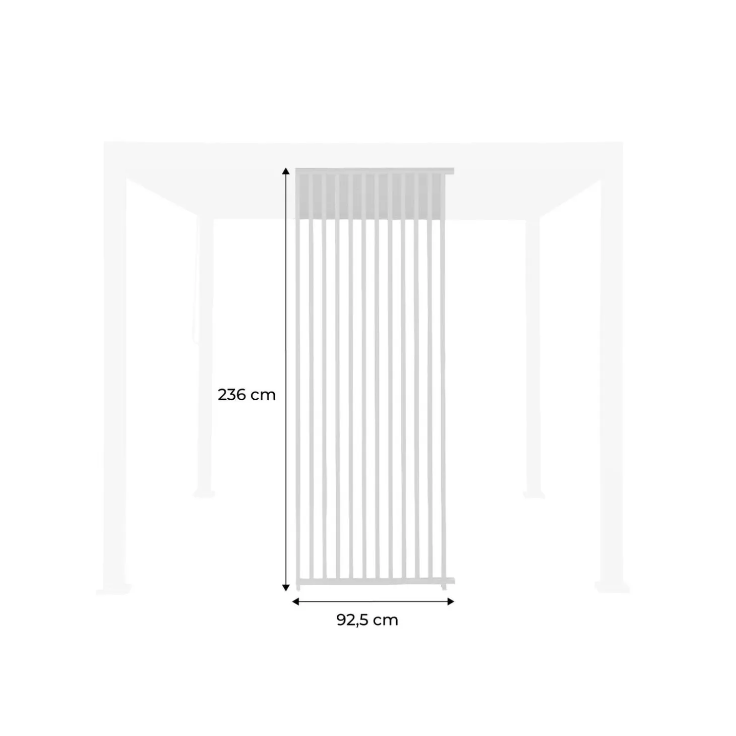 Verticale lamellenwand 100cm voor Triomphe pergola