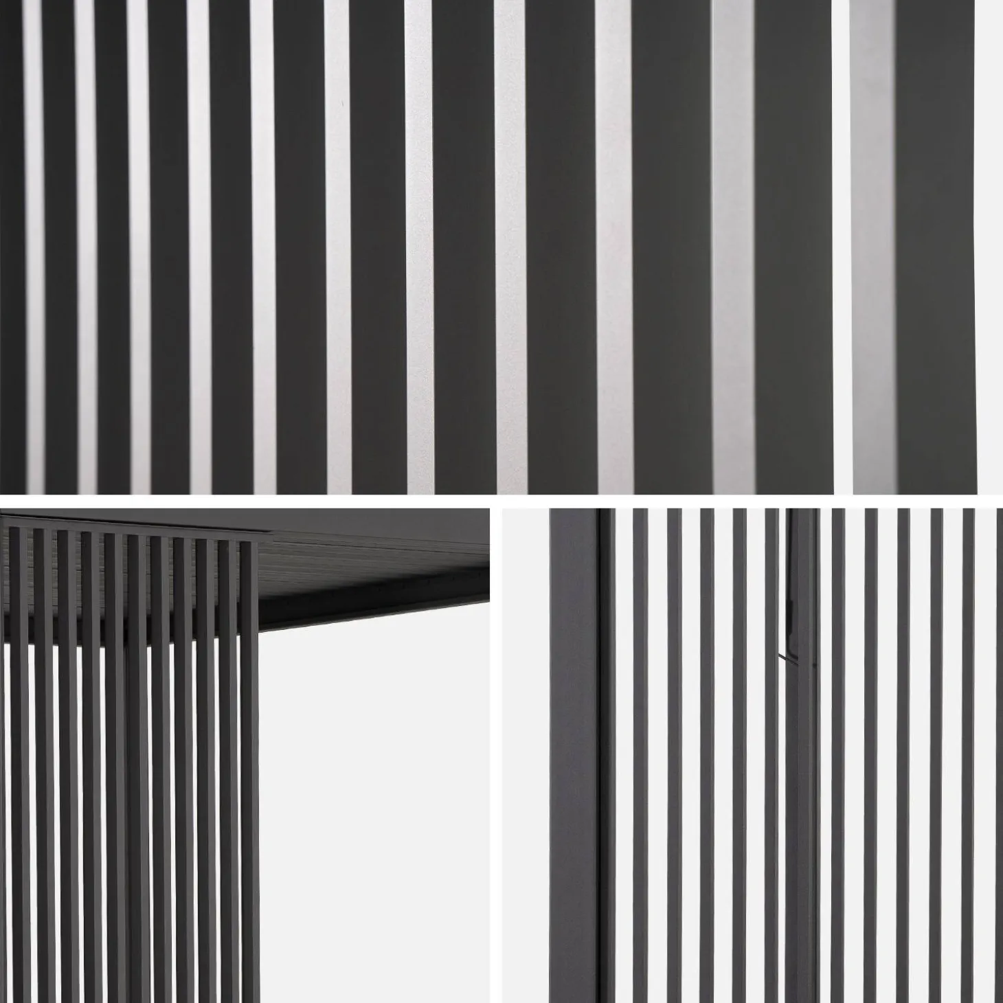 3 verticale lamellenwanden 130cm voor Triomphe pergola