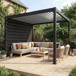 Verticale lamellenwand 3m aluminium voor pergola 3x3m V2 4x3m 6x3m Triomphe