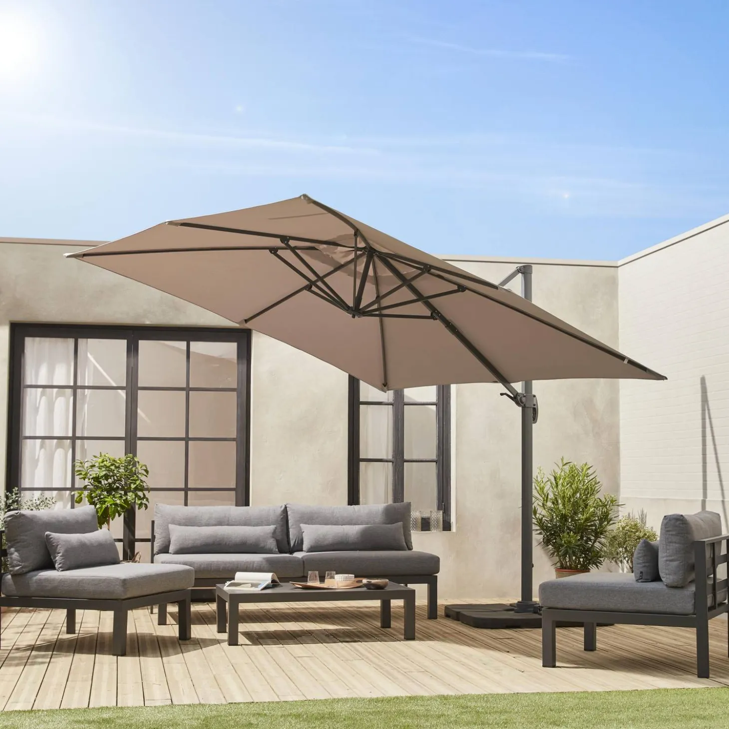 Vervangend parasoldoek zweefparasol 3x3m