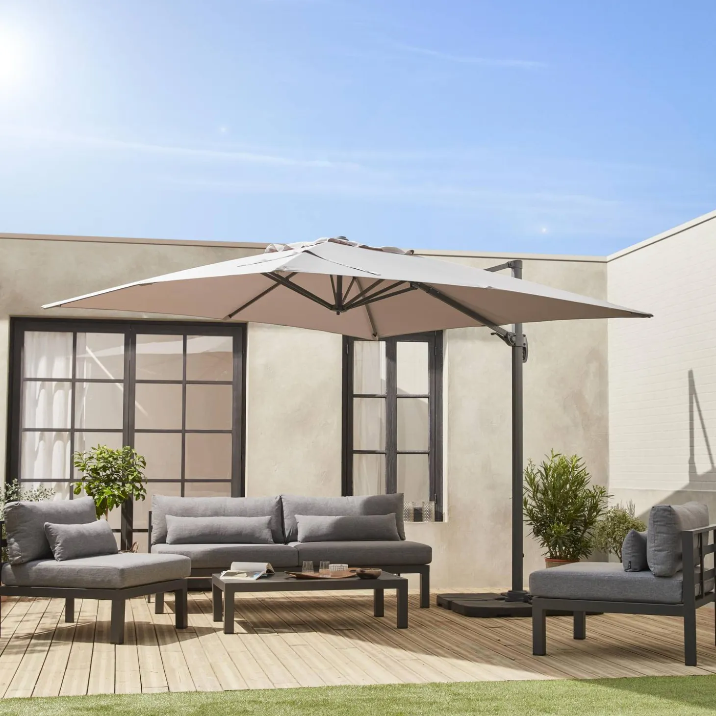 Vervangend parasoldoek zweefparasol 3x3m