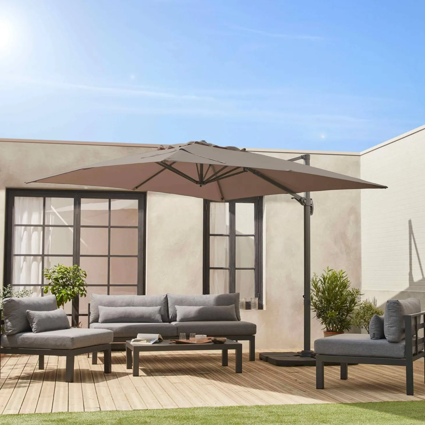 Vervangend parasoldoek zweefparasol 3x3m