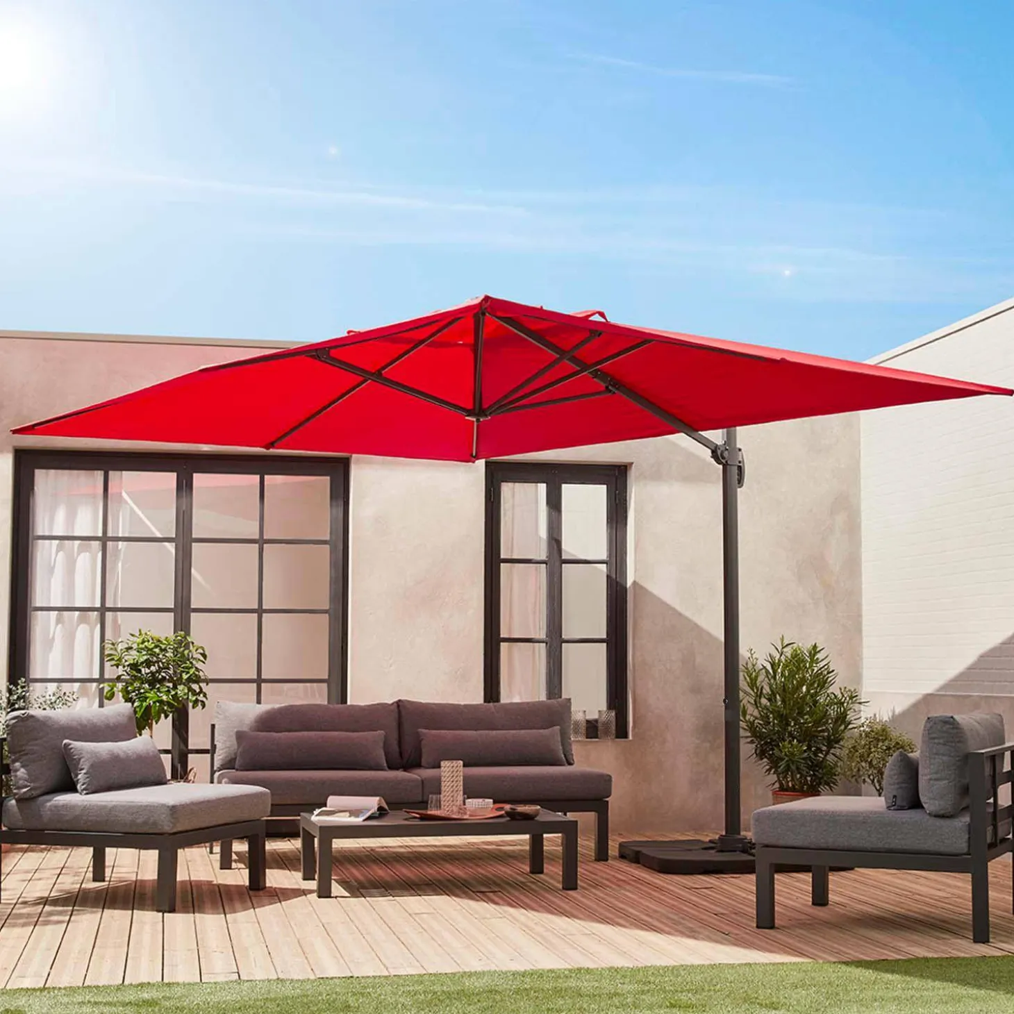 Vervangend parasoldoek zweefparasol 3x4m