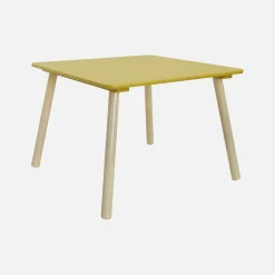 Vierkante kindertafel grenenhout 2 stoelen