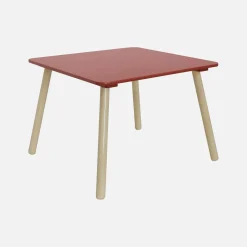 Vierkante kindertafel grenenhout 2 stoelen