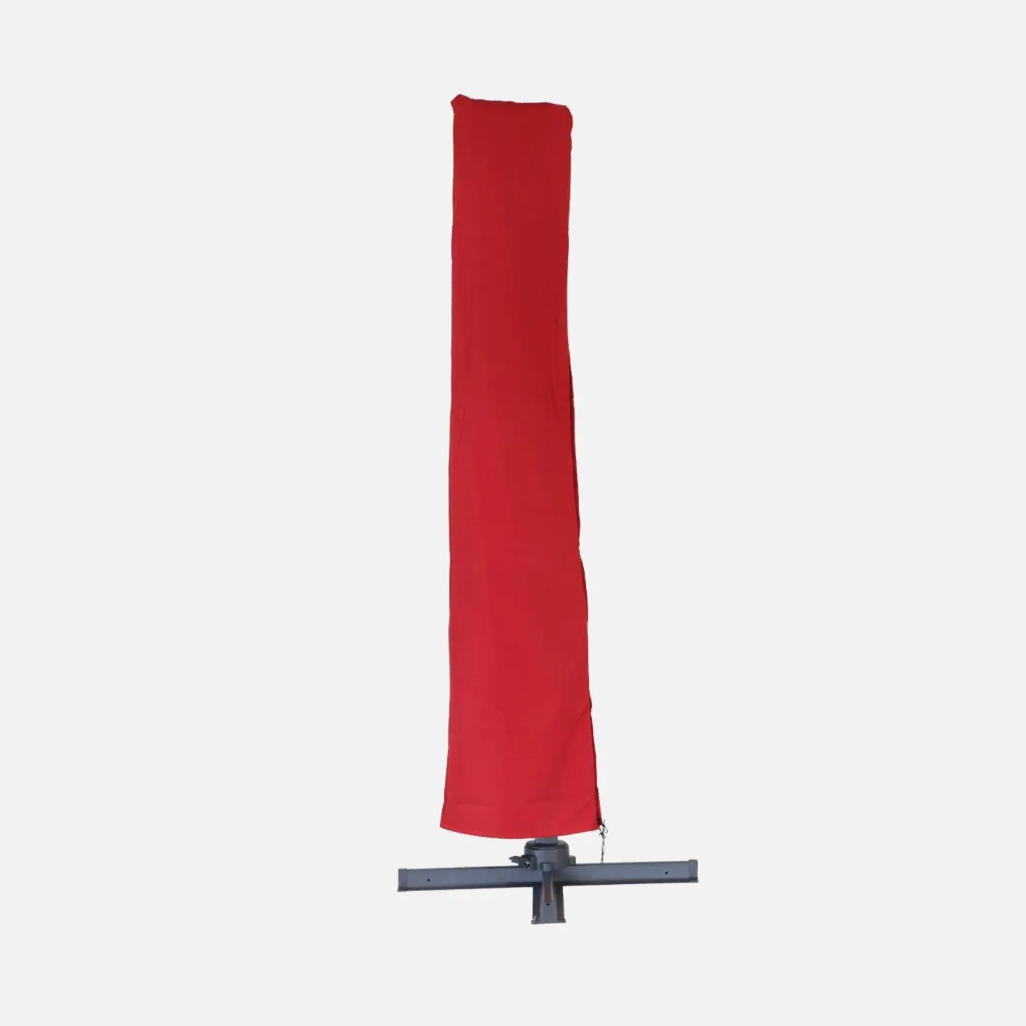 Vierkante offset parasol 3x3m + set van 4 verzwaarde tegels 50x50cm