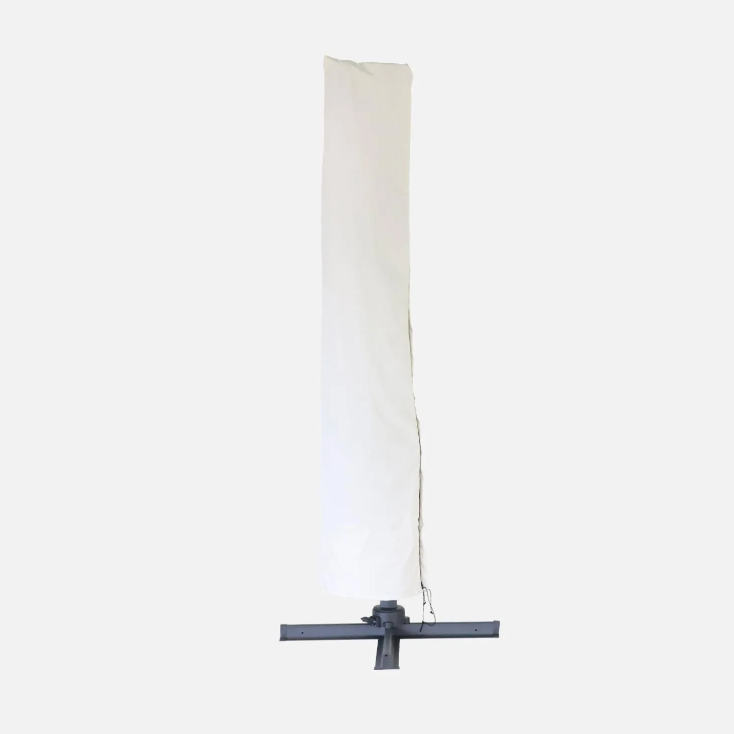 Vierkante offset parasol 3x3m + set van 4 verzwaarde tegels 50x50cm