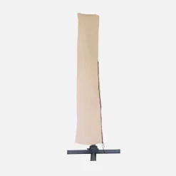 Vierkante offset parasol 3x3m + set van 4 verzwaarde tegels 50x50cm