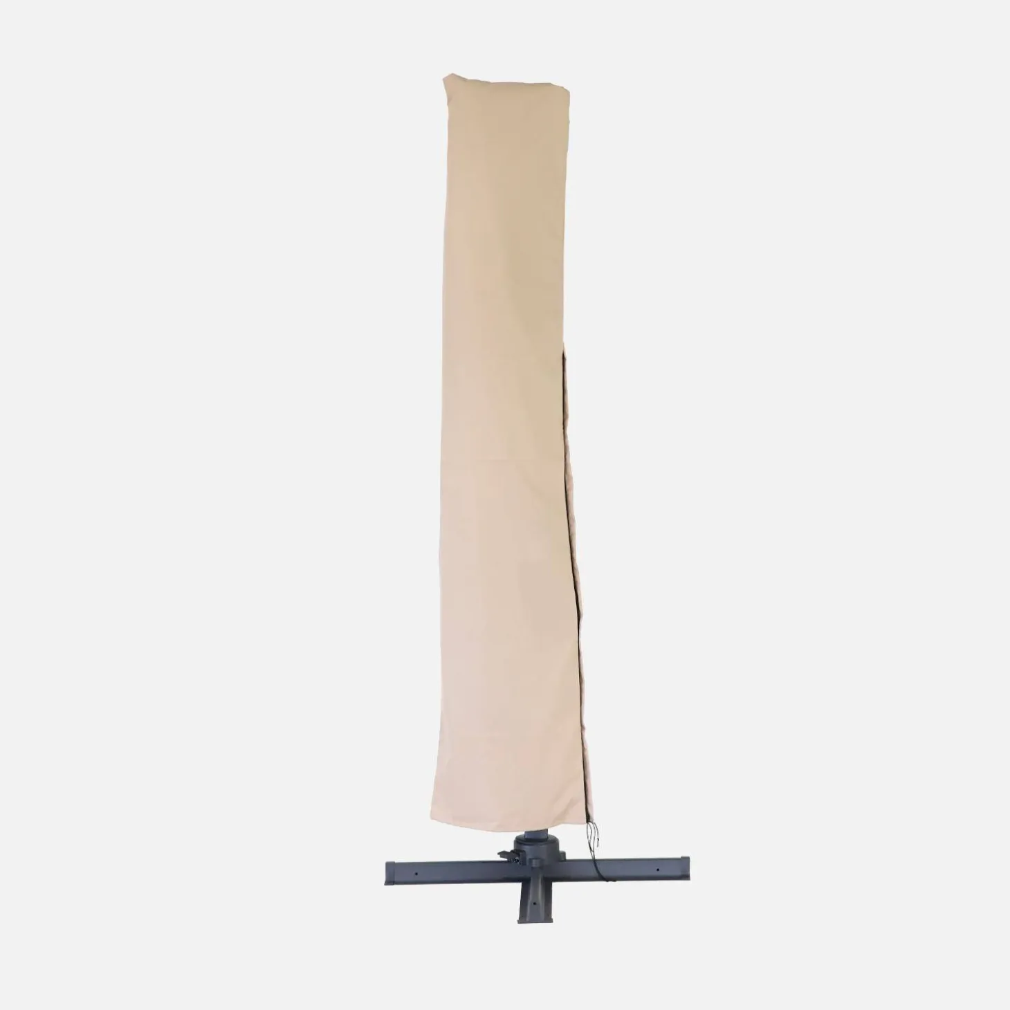 Vierkante offset parasol 3x3m + set van 4 verzwaarde tegels 50x50cm