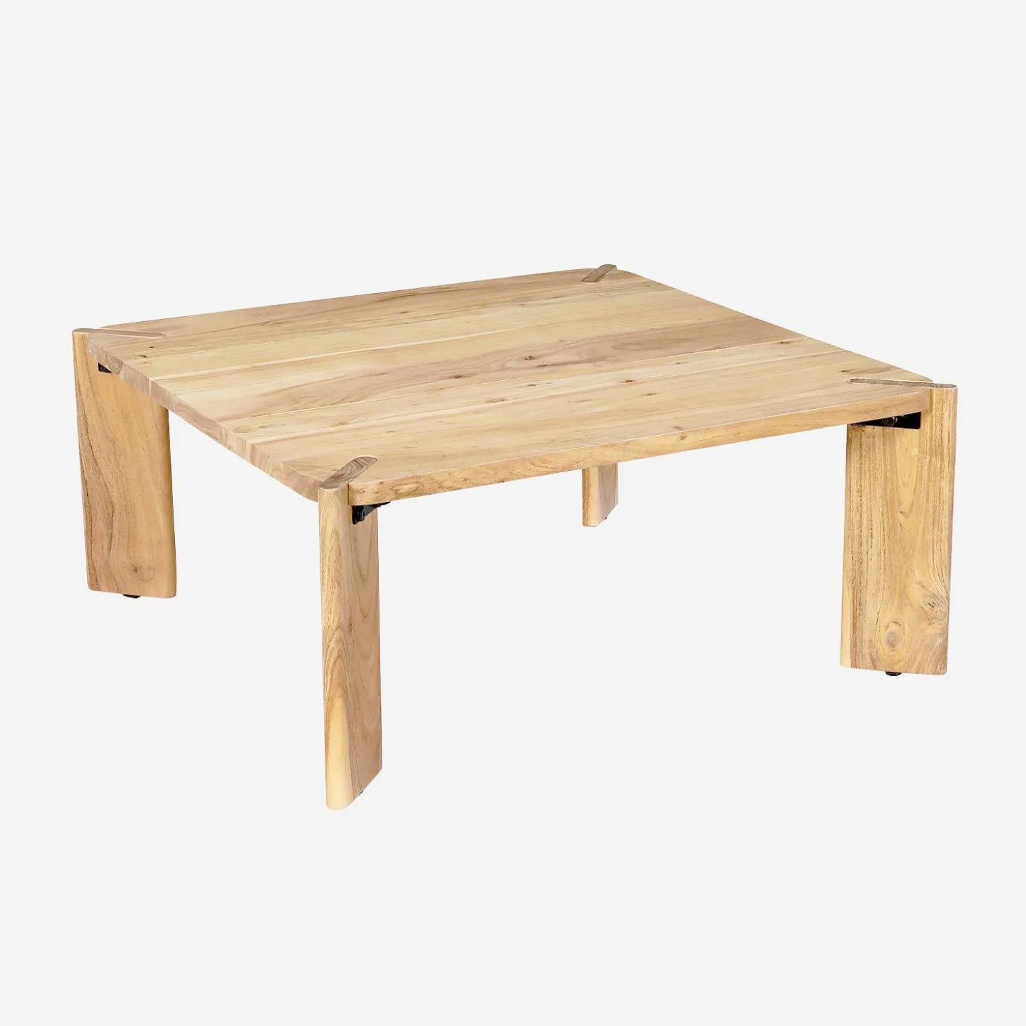Vierkante salontafel in massief hout 80cm