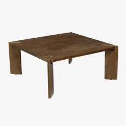 Vierkante salontafel in massief hout 80cm