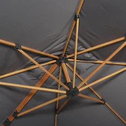 Vierkante zweefparasol 3x3m + set van 4 verzwaarde tegels 50x50cm