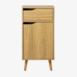 Vintage badkamerkast met houtdecor 1 deur 1 lade
