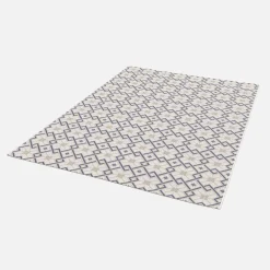 Vintage binnen-/buiten tapijt, crème, beige en blauw