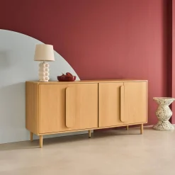 Vintage dressoir houtdecor 4 deuren 160cm