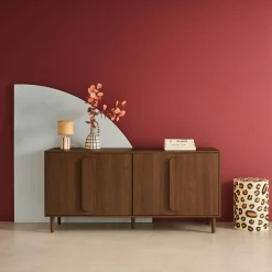 Vintage dressoir houtdecor 4 deuren 160cm
