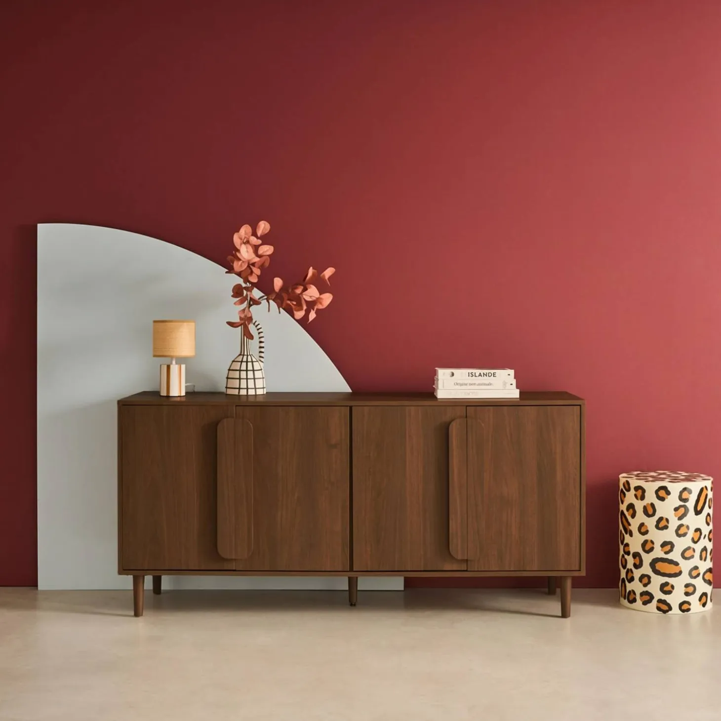 Vintage dressoir houtdecor 4 deuren 160cm