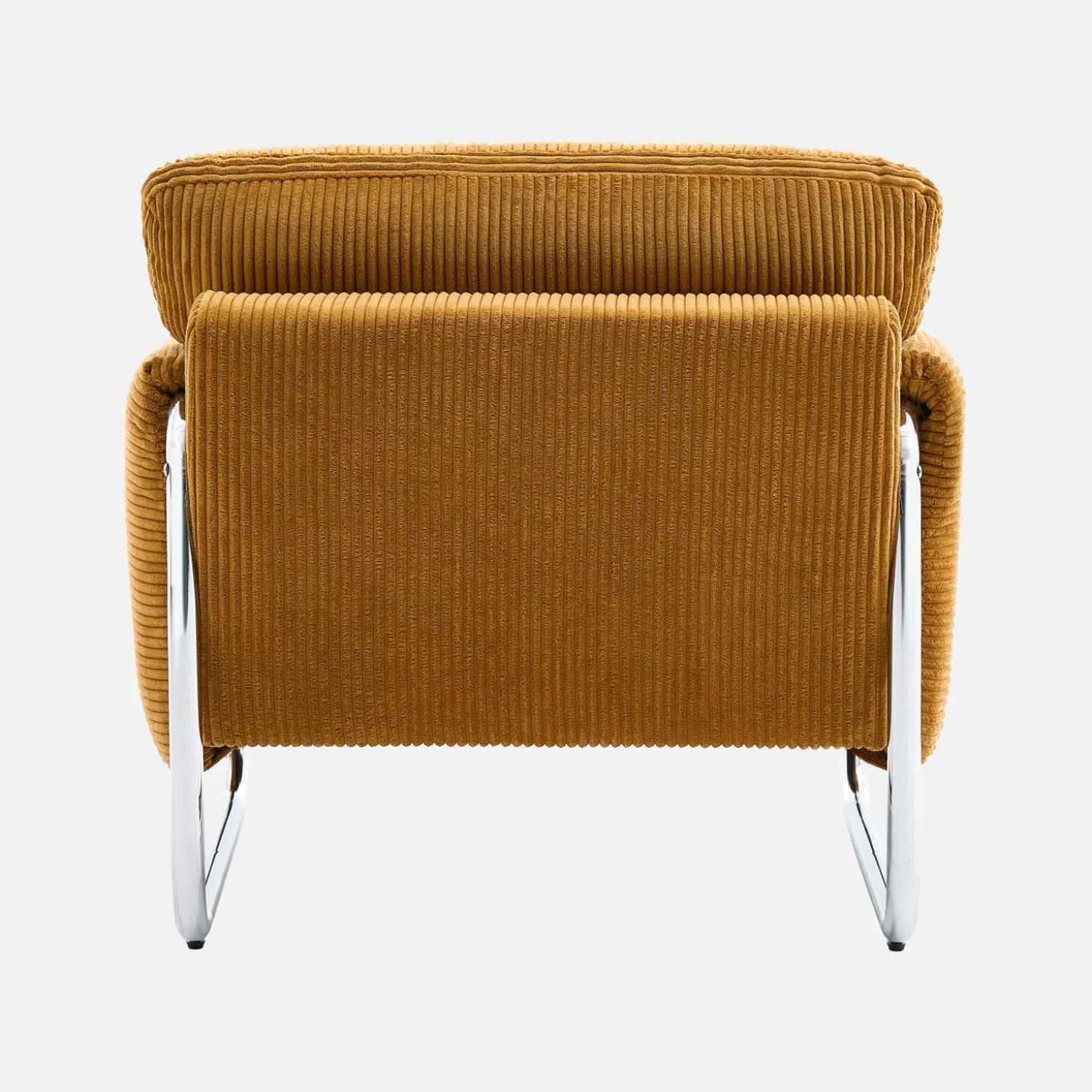 Vintage fauteuil van corduroy met chromen frame