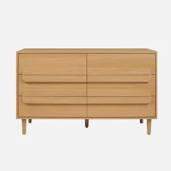 Vintage ladekast houtdecor 6 lades 120cm