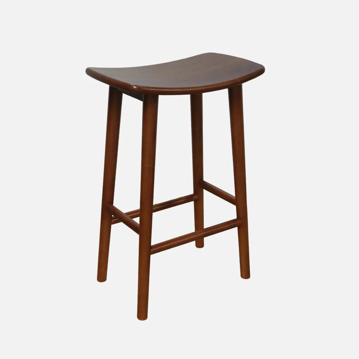 Vintage rubberhouten barkruk (set van 2)