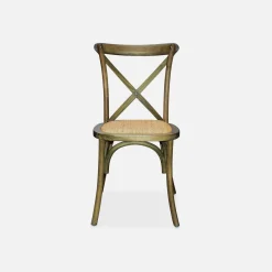 Vintage rubberhouten bistrostoelen (set van 4)