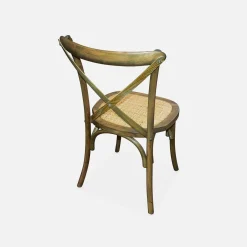 Vintage rubberhouten bistrostoelen (set van 4)