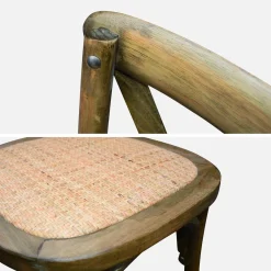 Vintage rubberhouten bistrostoelen (set van 4)