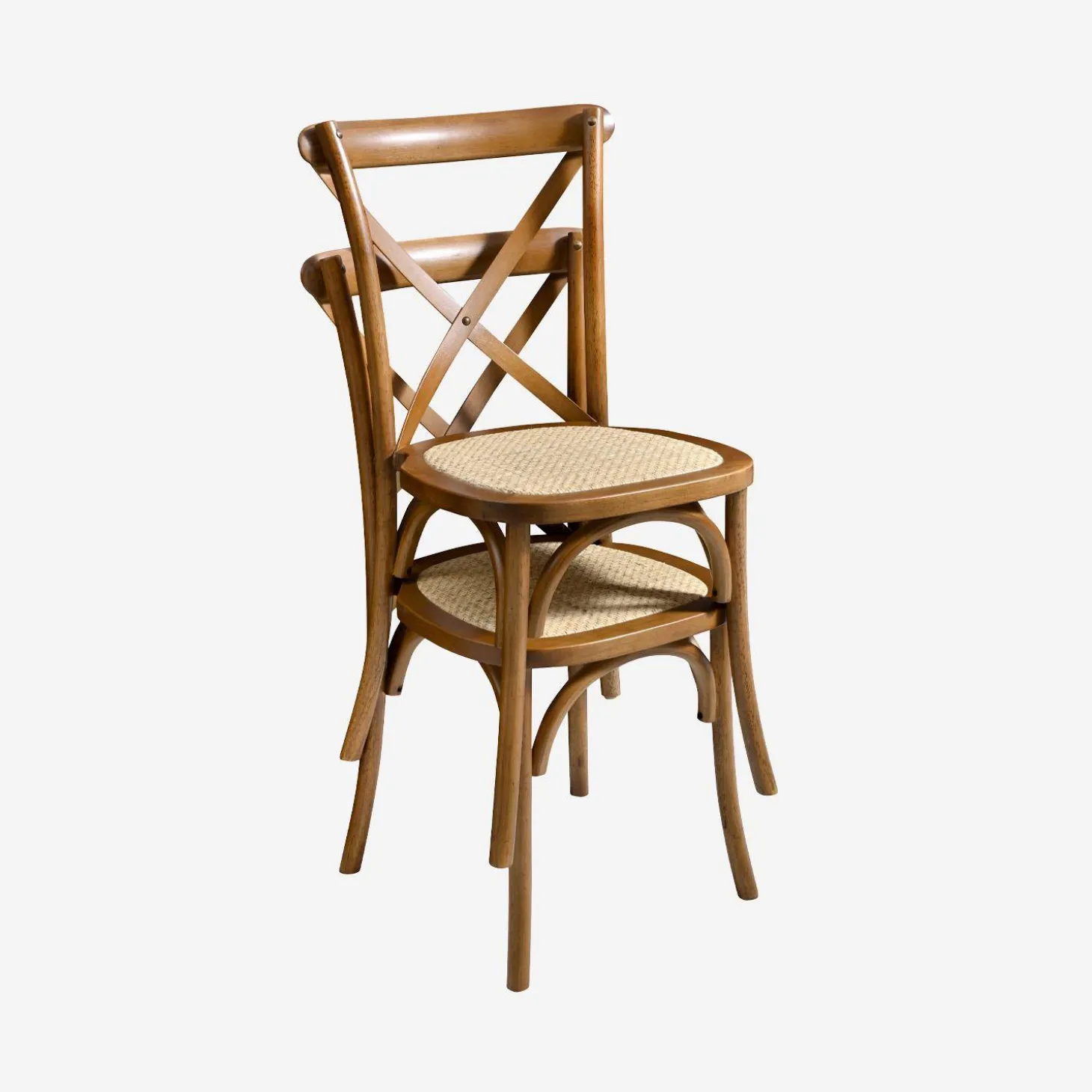 Vintage rubberhouten bistrostoelen (set van 4)