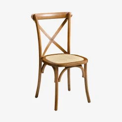 Vintage rubberhouten bistrostoelen (set van 4)