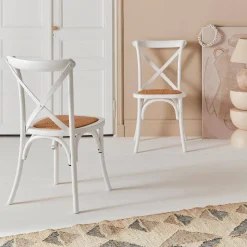 Vintage rubberhouten bistrostoelen (set van 2)