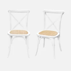 Vintage rubberhouten bistrostoelen (set van 2)