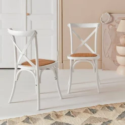 Vintage rubberhouten bistrostoelen (set van 2)