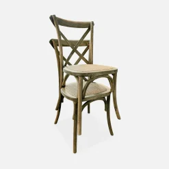 Vintage rubberhouten bistrostoelen (set van 2)