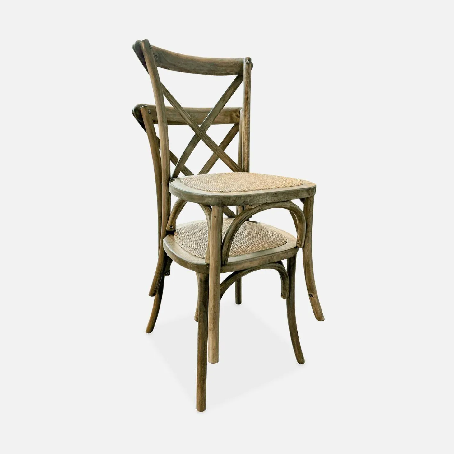 Vintage rubberhouten bistrostoelen (set van 2)