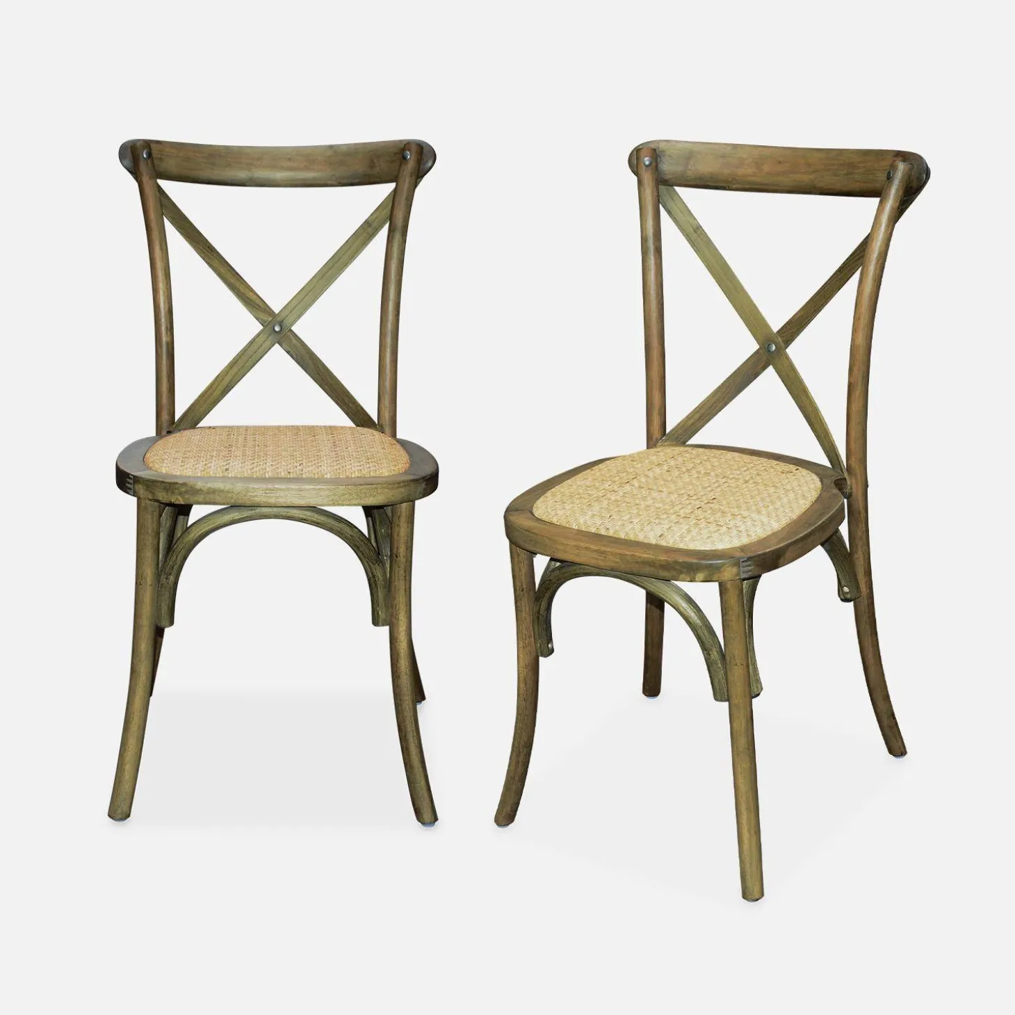 Vintage rubberhouten bistrostoelen (set van 2)
