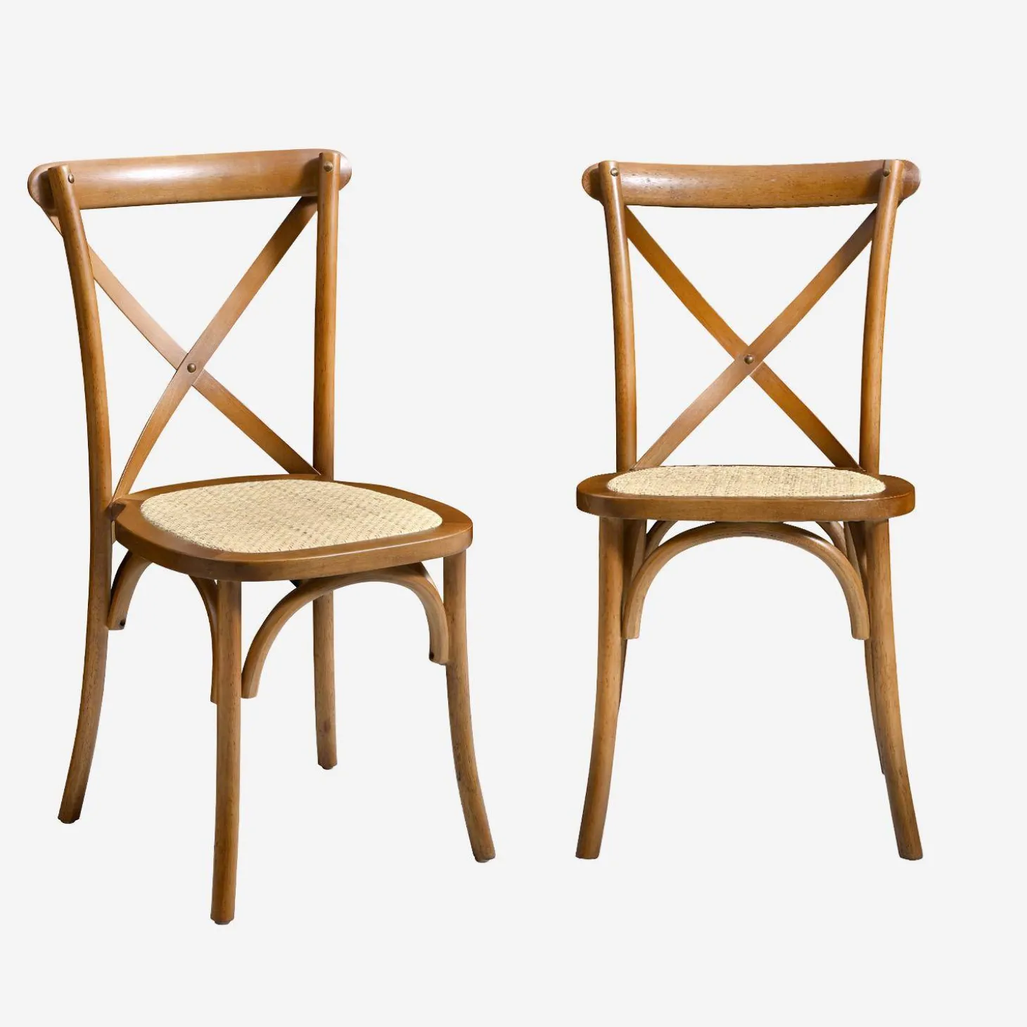Vintage rubberhouten bistrostoelen (set van 2)