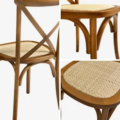 Vintage rubberhouten bistrostoelen (set van 2)