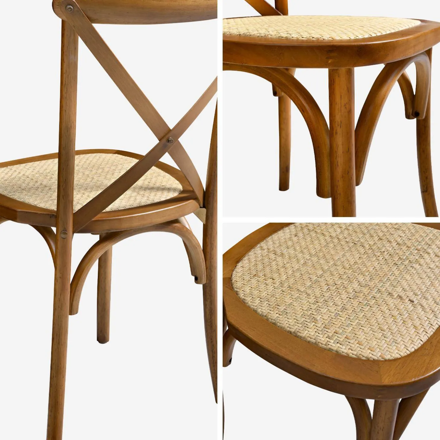Vintage rubberhouten bistrostoelen (set van 2)