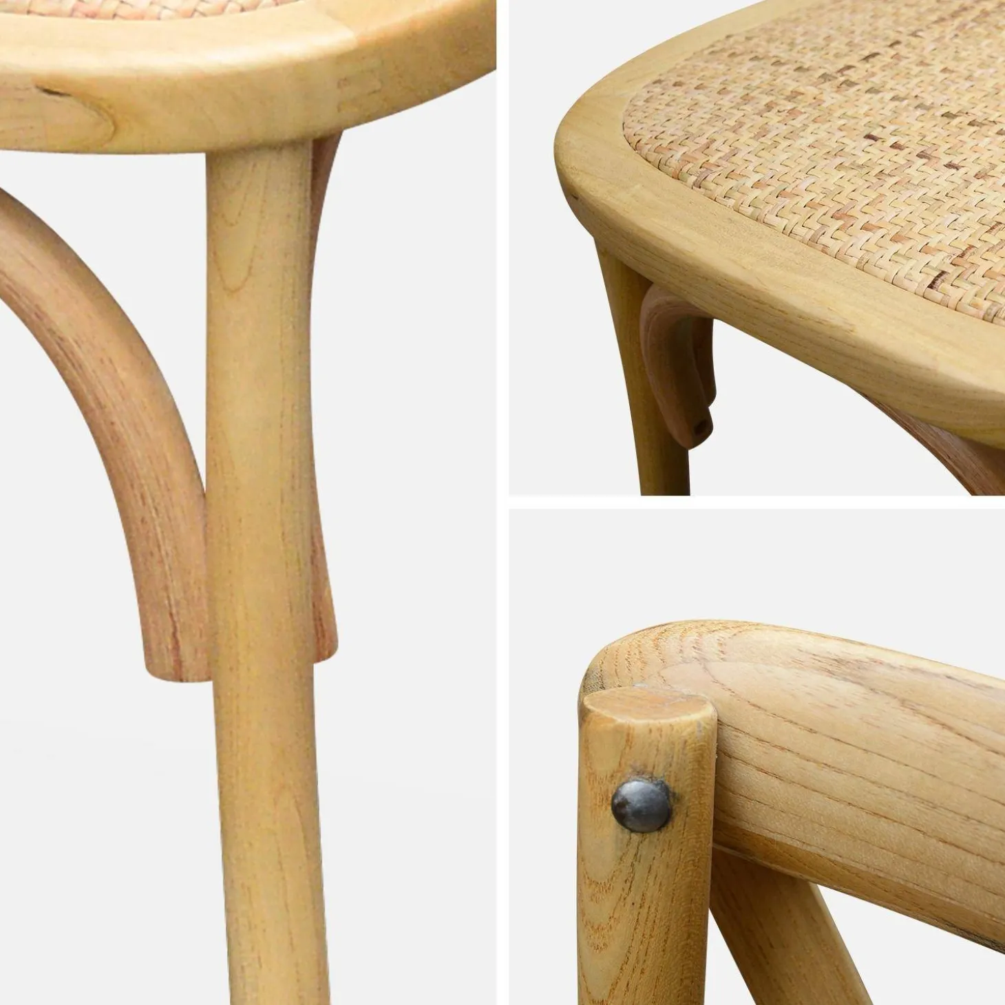 Vintage rubberhouten bistrostoelen (set van 2)