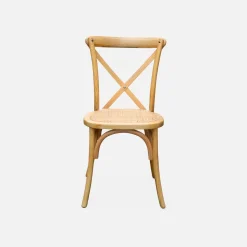 Vintage rubberhouten bistrostoelen (set van 4)