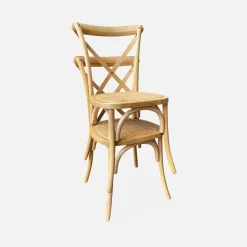 Vintage rubberhouten bistrostoelen (set van 4)