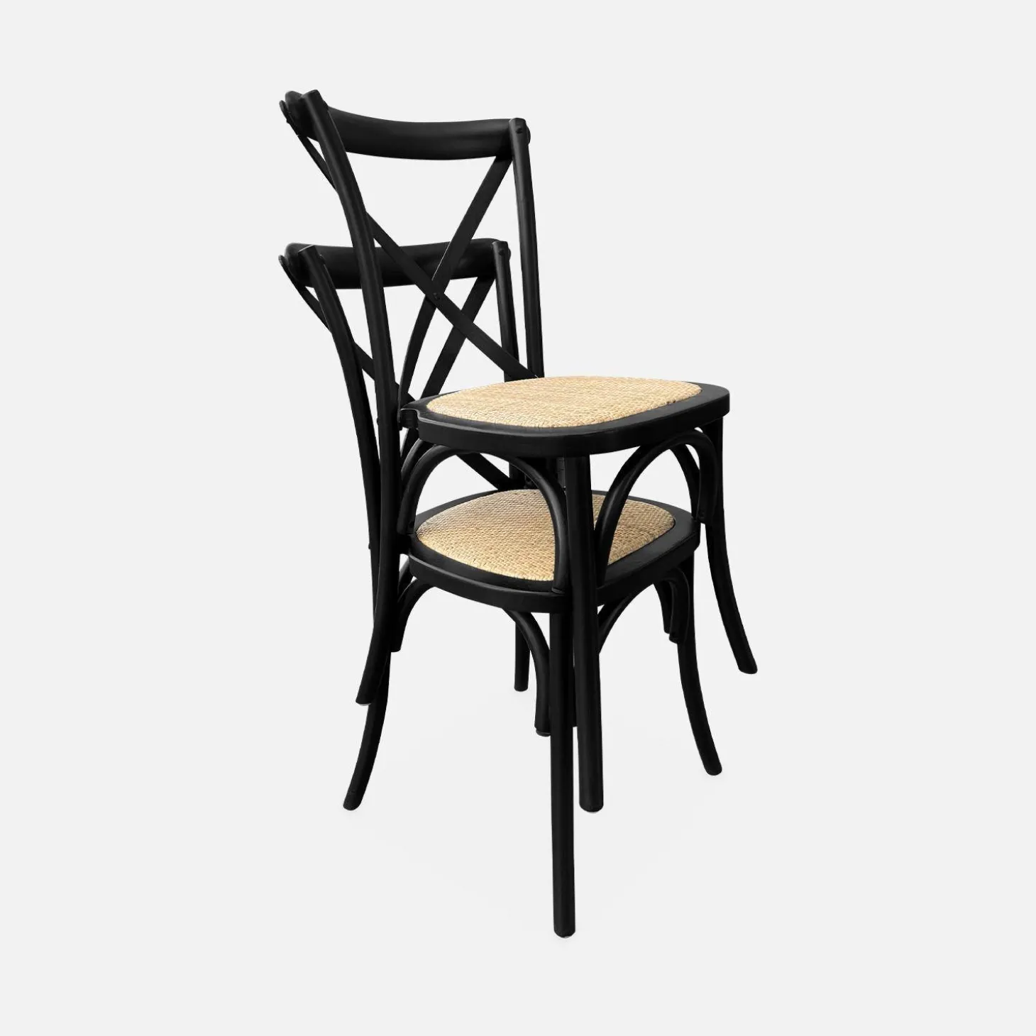 Vintage rubberhouten bistrostoelen (set van 2)