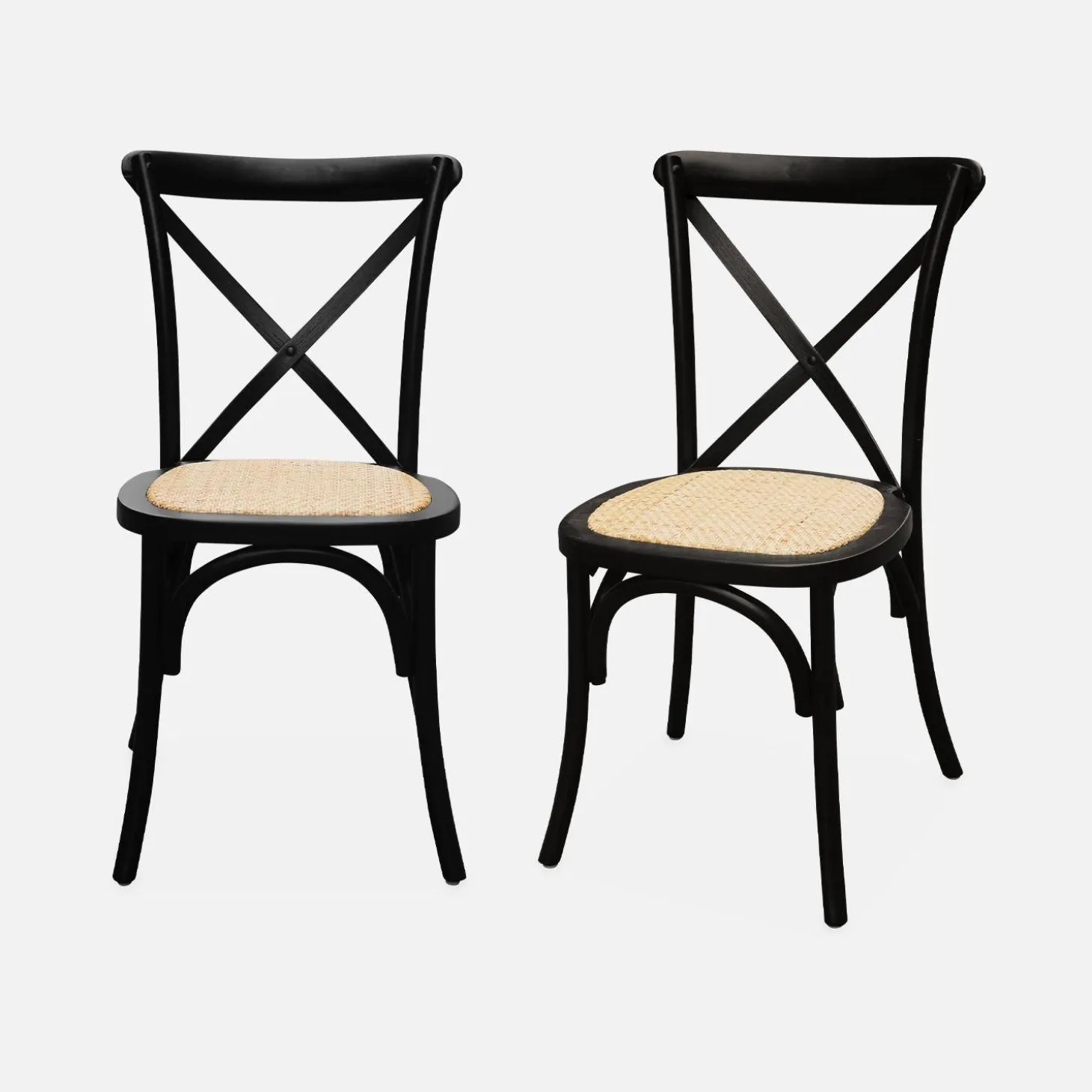Vintage rubberhouten bistrostoelen (set van 2)