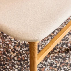 Vintage stoelen rubberhout en stof (set van 2)