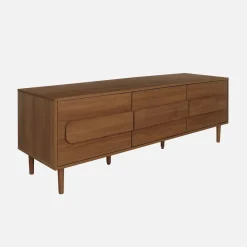 Vintage tv-meubel houtdecor 3 deuren 150cm