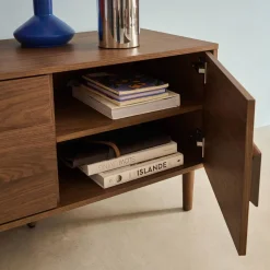 Vintage tv-meubel houtdecor 3 deuren 150cm