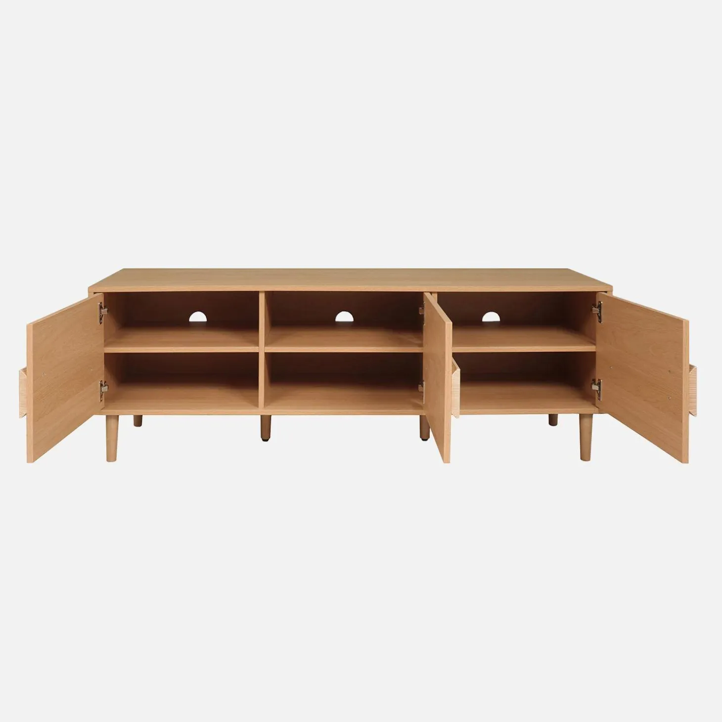 Vintage tv-meubel houtdecor 3 deuren 150cm