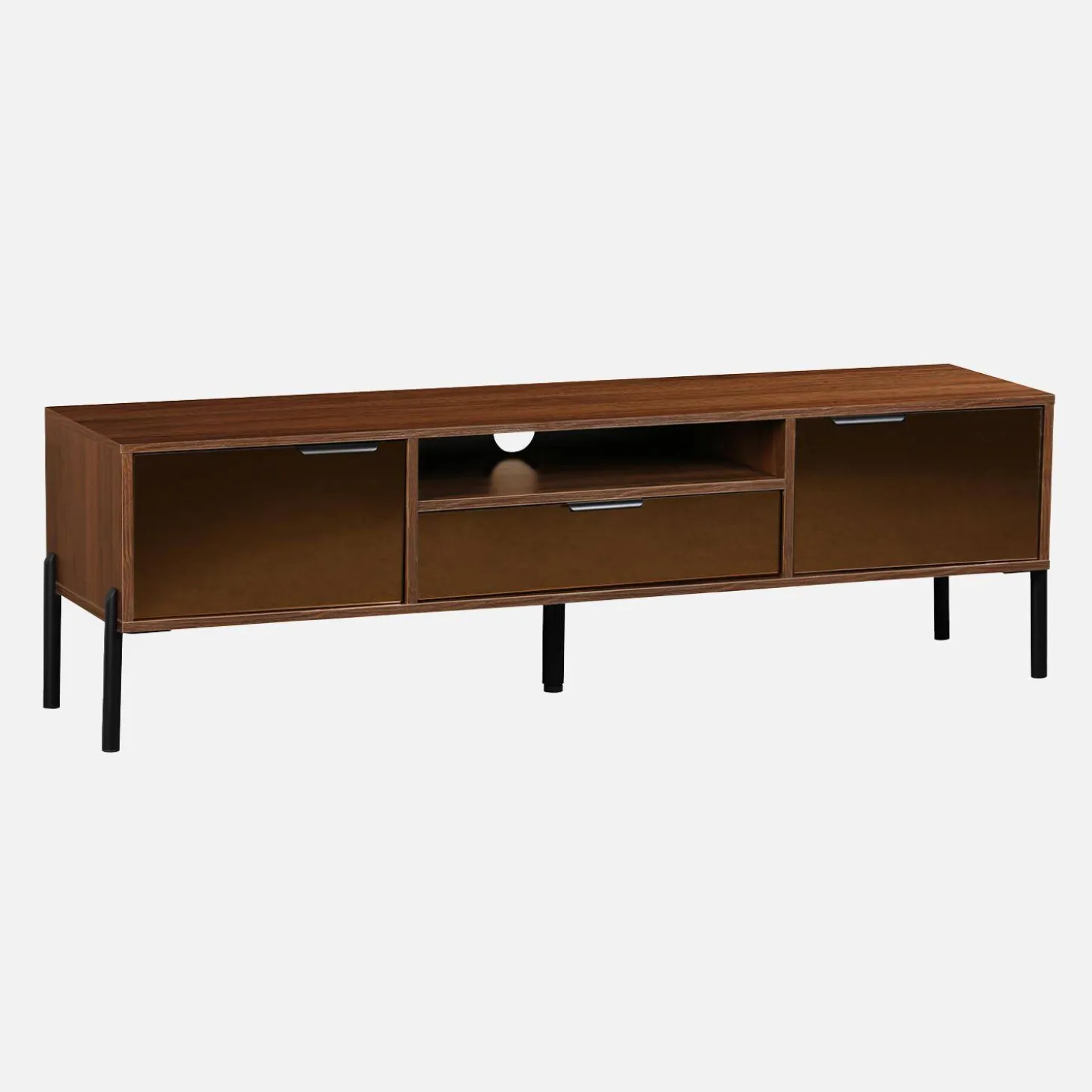 Vintage walnoot TV-meubel met houteffect 151,5 cm